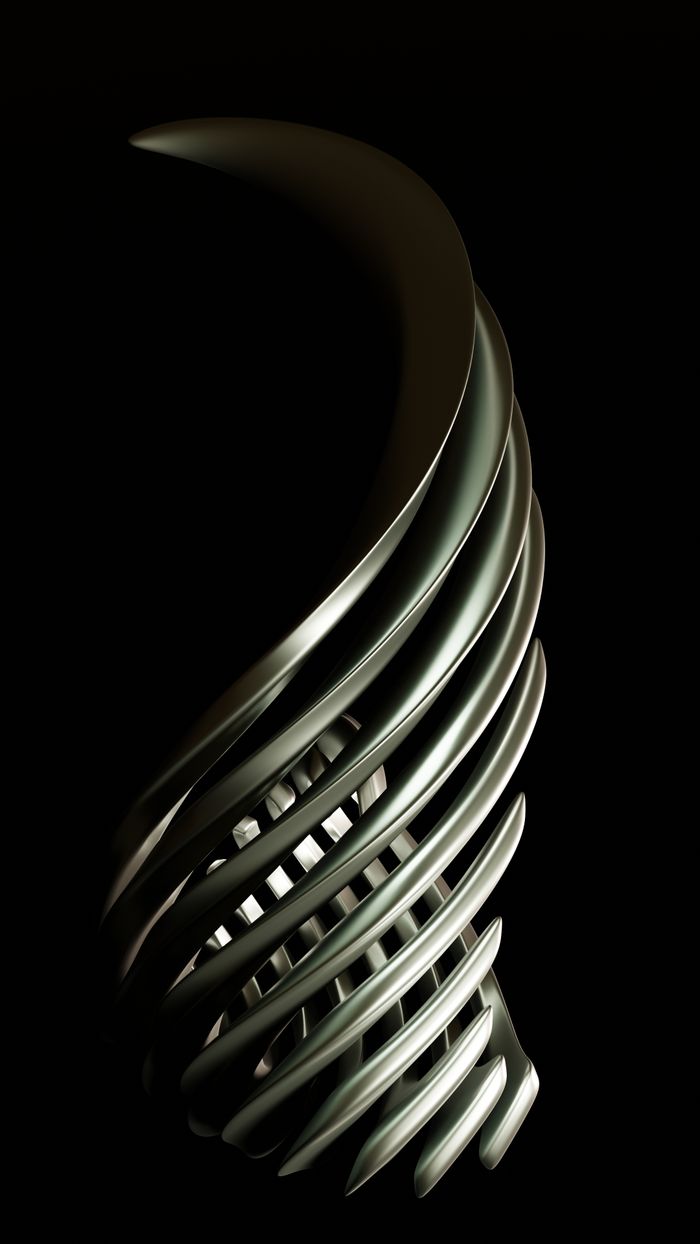 Crafting Captivating Headlines: Your awesome post title goes here Modern abstract sculpture with curved metallic lines on a dark background.